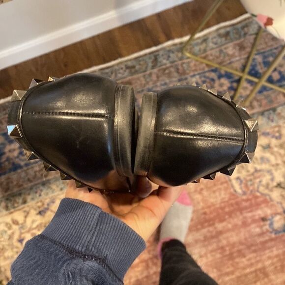 VALENTINO GARAVANI Rockstud Pointed Toe Noir Black Ballet Ballerina Flats - Picture 6 of 9